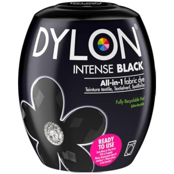 Dylon Washing Machine Fabric Dye Pod Intense Black, 350g, Packaging May Vary
