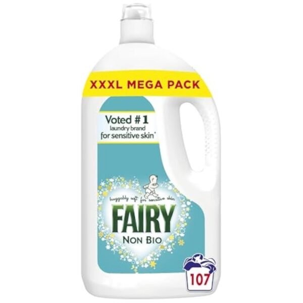 Fairy Non Bio Liquid Laundry Detergent, 107 Washes 3.531 l, Voted Number 1 For Sensitive Skin