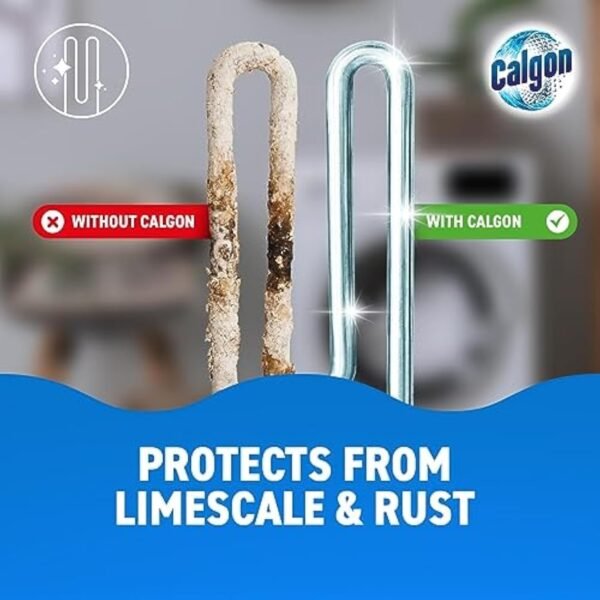 Calgon 4-in-1 Washing Machine Cleaner and Water Softener Tablets, 75 Count , Removes Limescale, Residue, Dirt, Rust & Malodours , Deep Clean , XL Pack Size