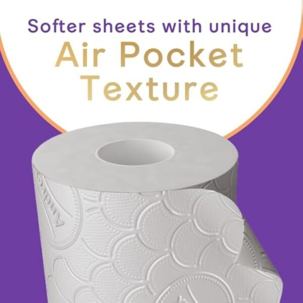 Andrex Ultimate Quilts Toilet Paper 24 Rolls, Air Pocket Technology for Soft, Thick Sheets – 24 Quilted Toilet Rolls x 1 Pack, FSC Certified