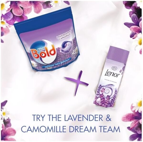Bold All-in-1 Pods Washing Liquid Capsules Lavender & Camomile 108 Washes (54x2), Washing Detergent for Brilliant Cleaning with Built-in Fabric Softener