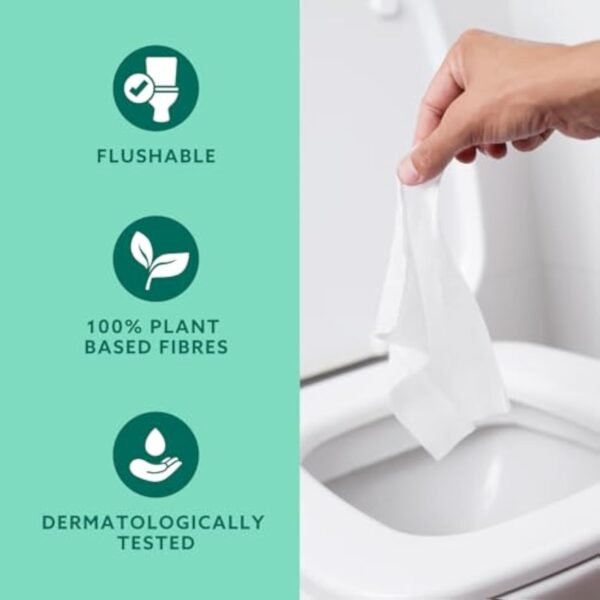 by Amazon Gentle Moist Toilet Tissues with Aloe Vera, Flushable, 240 Count (6 Packs of 40 sheets) (Previously Presto!)