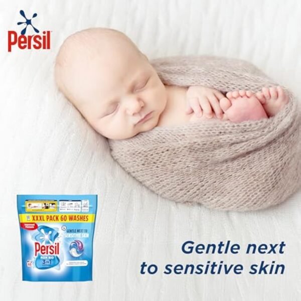 Persil Non Bio 3 in 1 Washing Capsules laundry capsules gentle next to sensitive skin for outstanding stain removal in quick & cold washes 60 washes