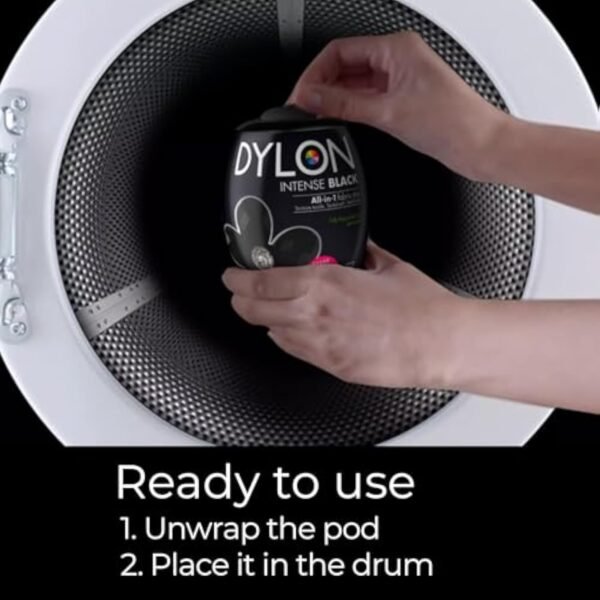 Dylon Washing Machine Fabric Dye Pod Intense Black, 350g, Packaging May Vary
