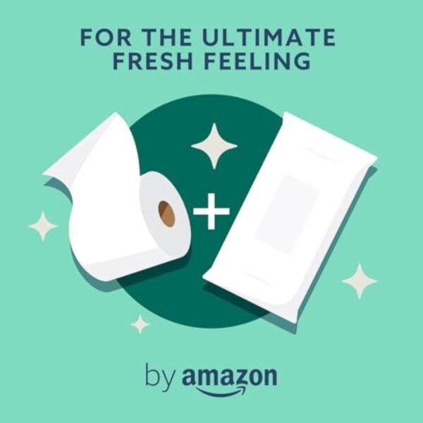 by Amazon Gentle Moist Toilet Tissues with Aloe Vera, Flushable, 240 Count (6 Packs of 40 sheets) (Previously Presto!)