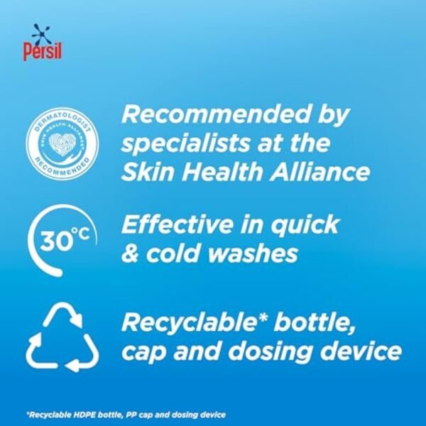 Persil Non Bio Laundry Washing Liquid Detergent outstanding stain removal in quick & cold washes tough on stains, gentle next to sensitive skin 95 washes (2.565 L)