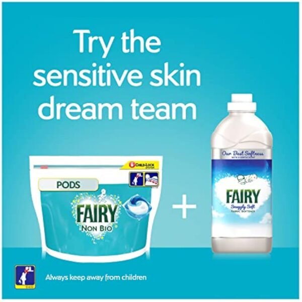 Fairy Non Bio All-in-1 PODS Laundry Detergent Washing Liquid Tablets/Capsules, 108 Washes (54x2, For Sensitive Skin, White