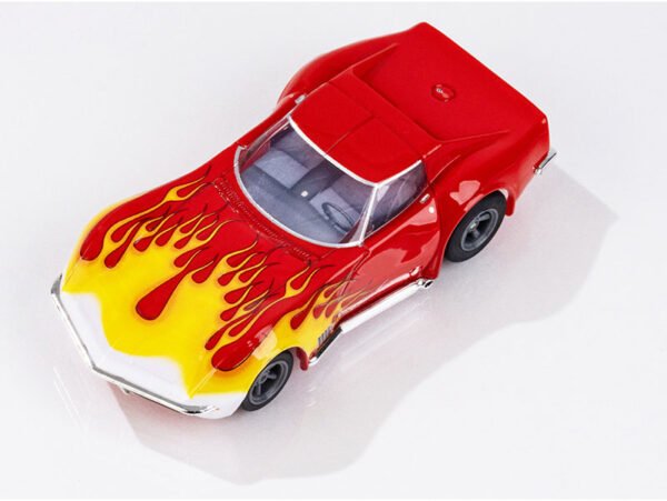 AFX 1970 Corvette Red w/Yellow Wildfire Mega G+ HO Slot Car