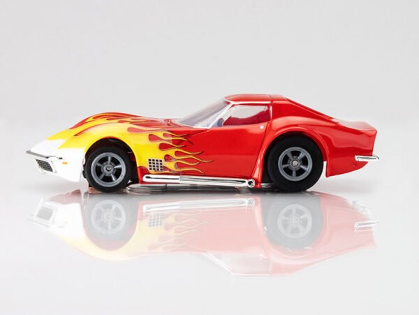 AFX 1970 Corvette Red w/Yellow Wildfire Mega G+ HO Slot Car