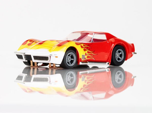 AFX 1970 Corvette Red w/Yellow Wildfire Mega G+ HO Slot Car