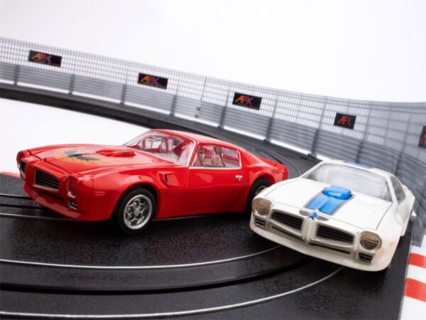 AFX 1970 Pontiac Firebird Trans Am White/Blue Mega G+ HO Slot Car
