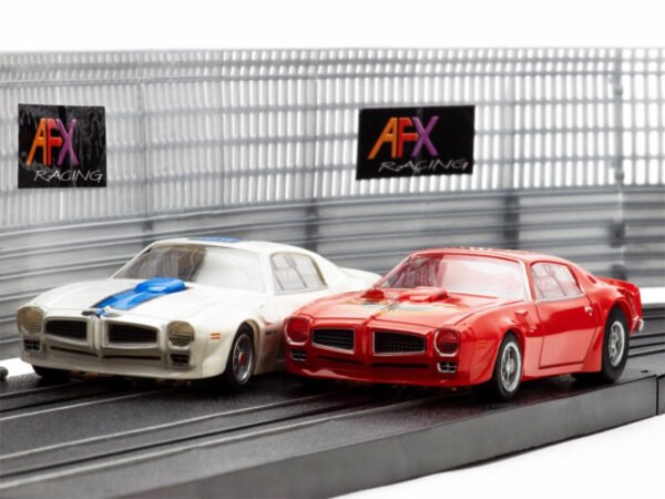 AFX 1970 Pontiac Firebird Trans Am White/Blue Mega G+ HO Slot Car