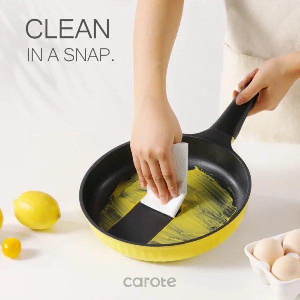 Carote Nonstick Cookware Sets, 8 Pcs Non Stick Pots and Pans Set, Induction Cookware, Oatmeal