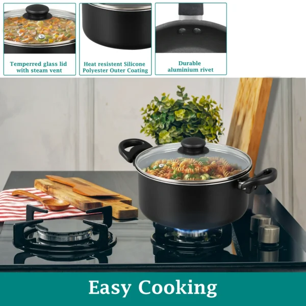 Mainstays 7 Piece Nonstick Aluminum Pots and Pans Cookware Set