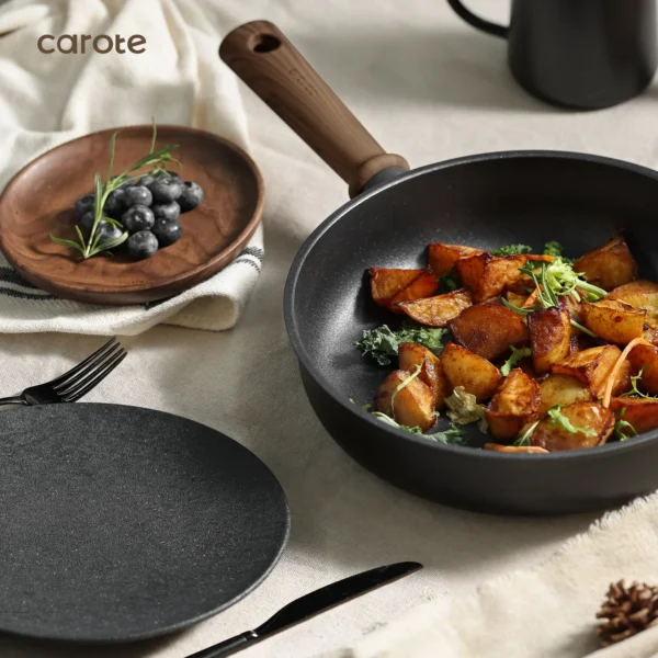 Carote Nonstick Cookware Sets, 15 Pcs Granite Non Stick Pots and Pans Set, Induction Cookware