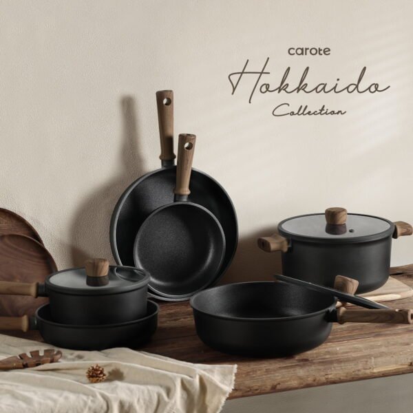 Carote Nonstick Cookware Sets, 15 Pcs Granite Non Stick Pots and Pans Set, Induction Cookware