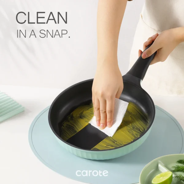 Carote Nonstick Cookware Sets, 8 Pcs Non Stick Pots and Pans Set, Induction Cookware, Oatmeal