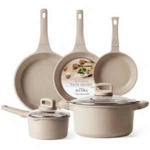 Carote Non Stick Cookware Set, Nonstick Pots and Pans, 7Pcs Induction Kitchens Cookware Sets