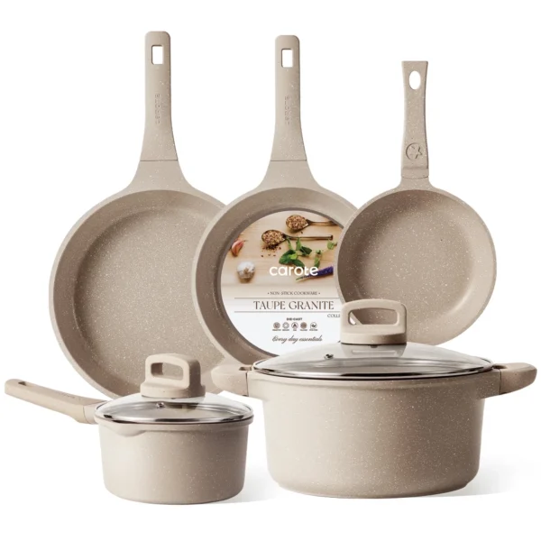 Carote Non Stick Cookware Set, Nonstick Pots and Pans, 7Pcs Induction Kitchens Cookware Sets