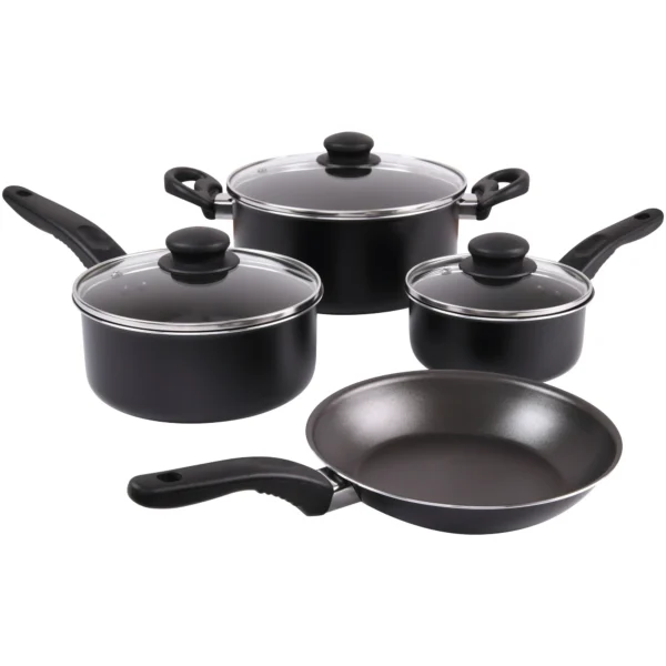 Mainstays 7 Piece Nonstick Aluminum Pots and Pans Cookware Set
