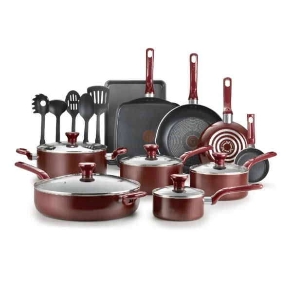T-fal Easy Care, 20 Piece Non-Stick Pots and Pans Cookware Set