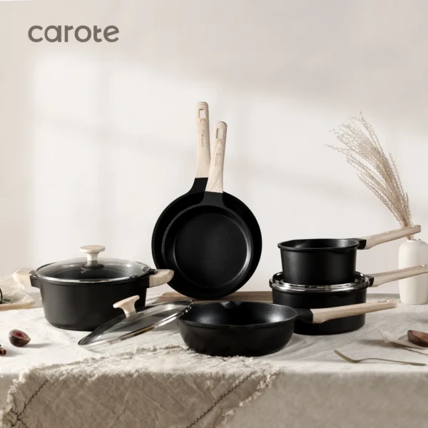 Carote Non Stick Cookware Set, Nonstick Pots and Pans, 7Pcs Induction Kitchens Cookware Sets