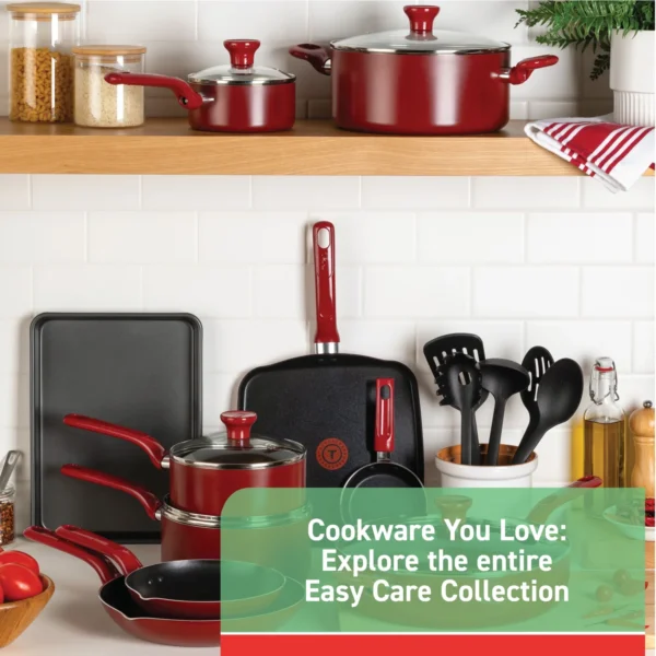 T-fal Easy Care, 20 Piece Non-Stick Pots and Pans Cookware Set