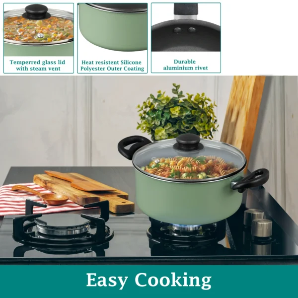 Mainstays 7 Piece Nonstick Aluminum Pots and Pans Cookware Set