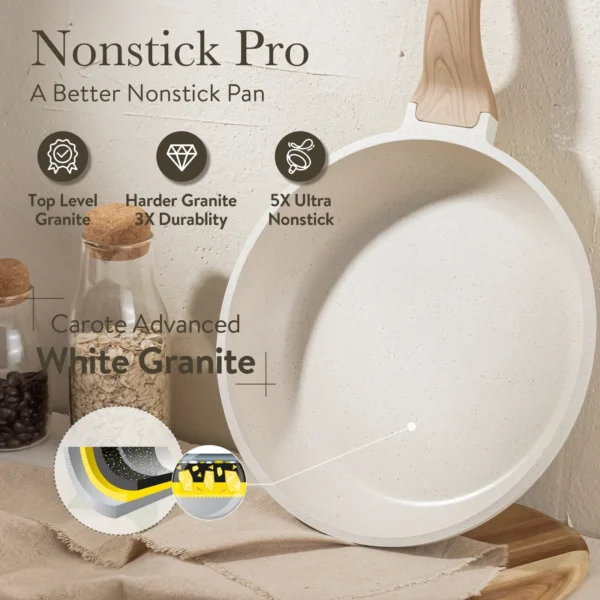 Carote Nonstick Pots and Pans Set, 13 Pcs Granite Kitchen Cookware Sets