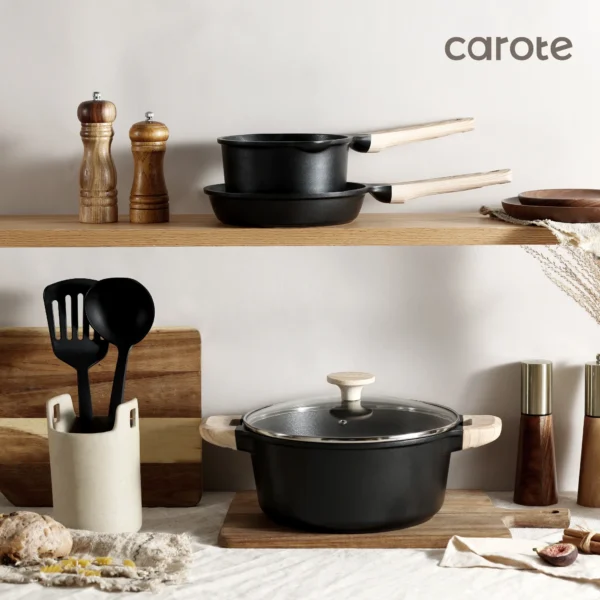 Carote Non Stick Cookware Set, Nonstick Pots and Pans, 7Pcs Induction Kitchens Cookware Sets