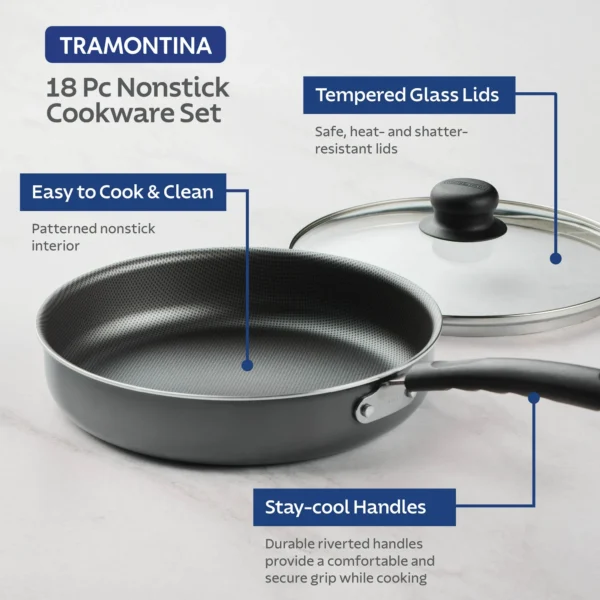 Tramontina Primaware 18 Piece Non-stick Cookware Set