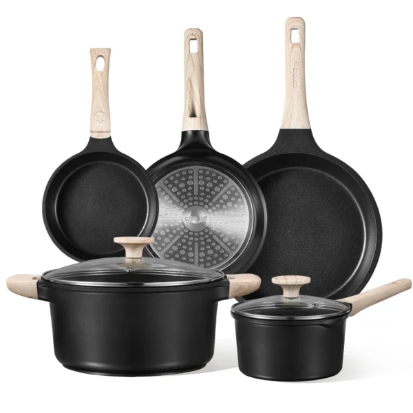Carote Non Stick Cookware Set, Nonstick Pots and Pans, 7Pcs Induction Kitchens Cookware Sets